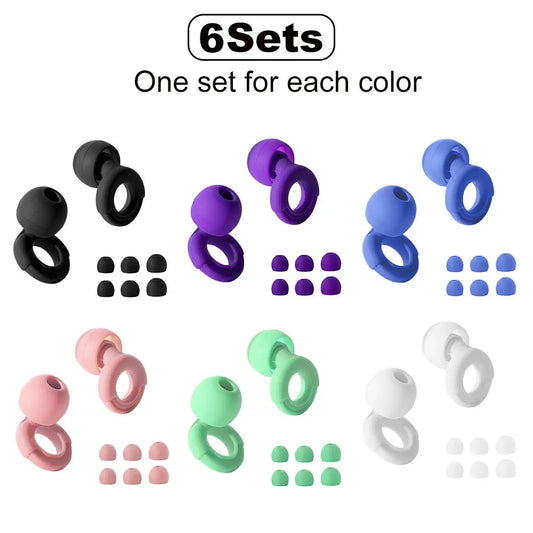 Ear Plugs for Noise Reduction –Quiet Super Soft, Reusable Hearing Protection for Sleep,Swim, Work 8 Ear Tips in XS/S/M/L