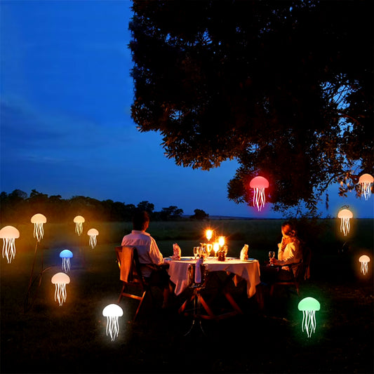 RGB Gradient Jellyfish Atmosphere Bedside Lamp Rechargeable Desk Lamp with Dancing Legs and Touch Sensor Voice Control